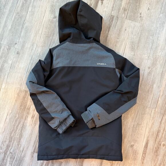 O'Neill Boys Size 8 Ski Snowboard Jacket Gray Insulated Hooded Winter Coat - Picture 2 of 9